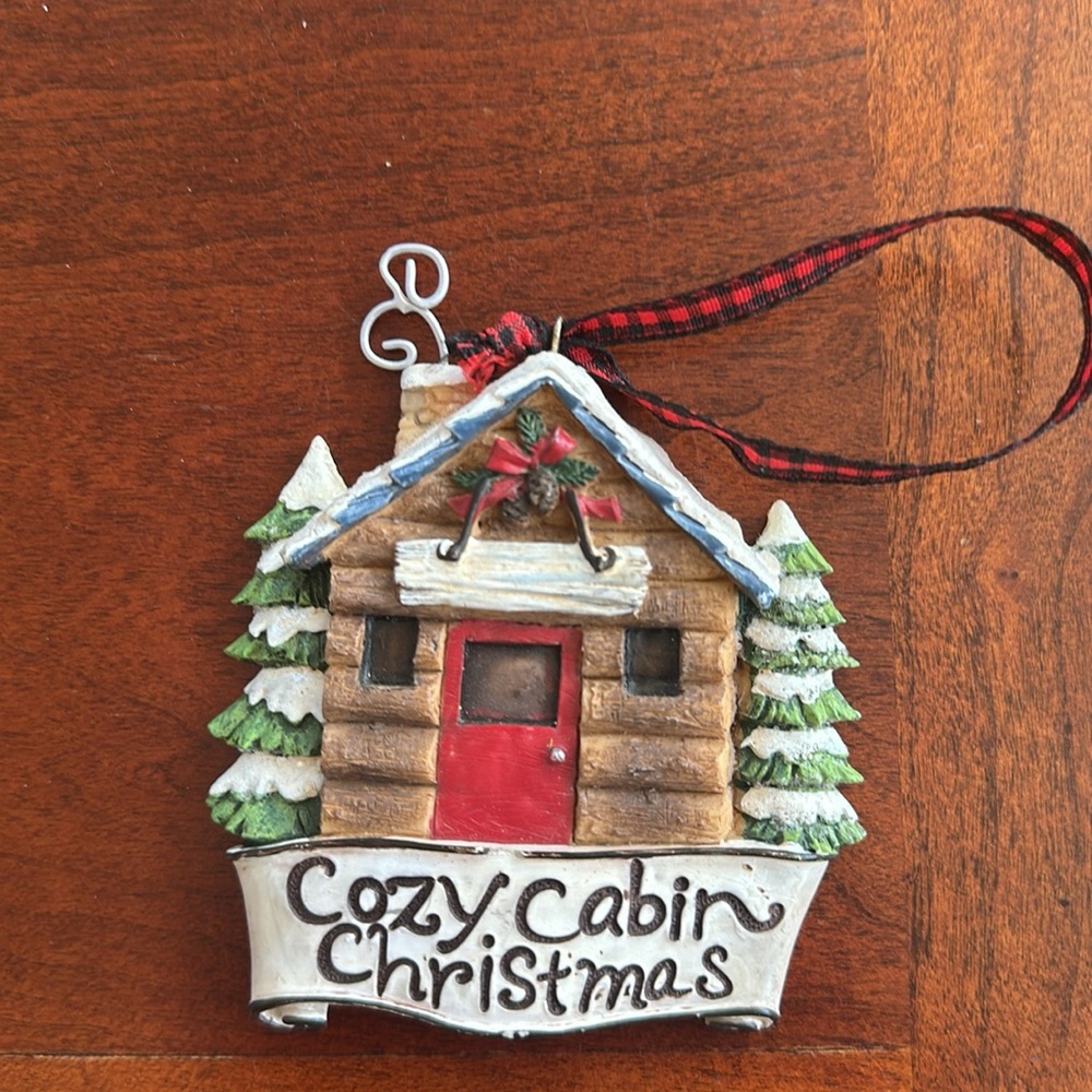 Cozy cabin Christmas ornament